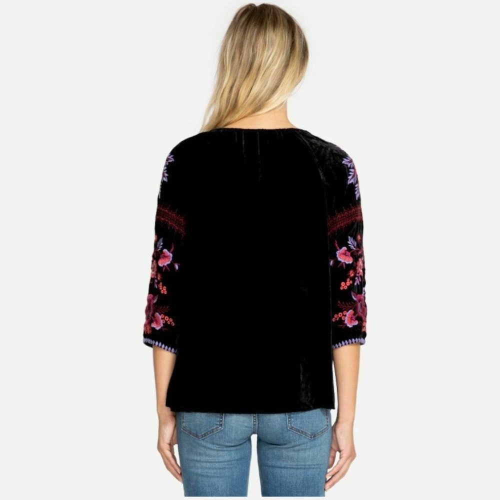 *SOLD* Johnny Was Marcella Velvet Blouse NWOT • Small - Picture 4 of 5